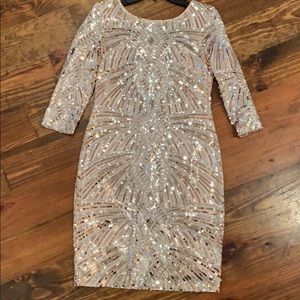 Blush and silver sequin dress. Worn once